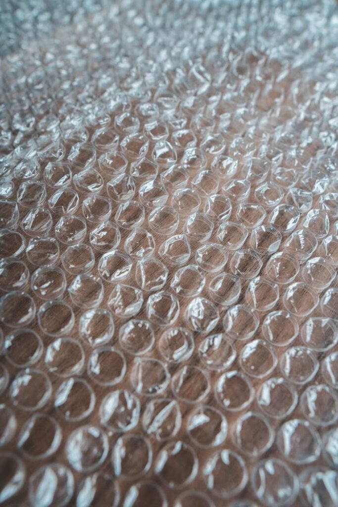 Background of transparent bubble pack with irregular surface